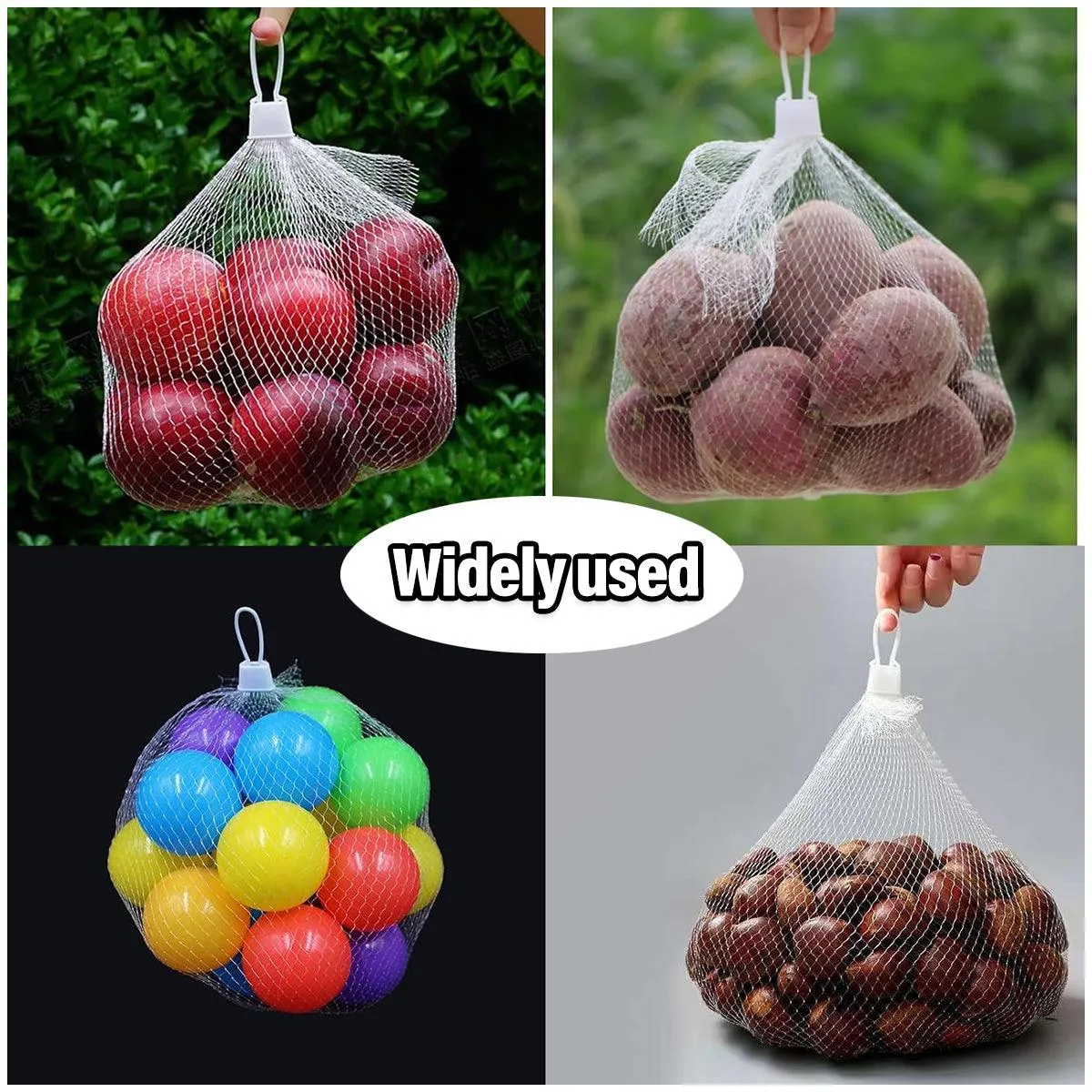 100pcs Nylon Mesh Bag Egg Storage Close Eye Plastic Mesh for Fruits Vegetables