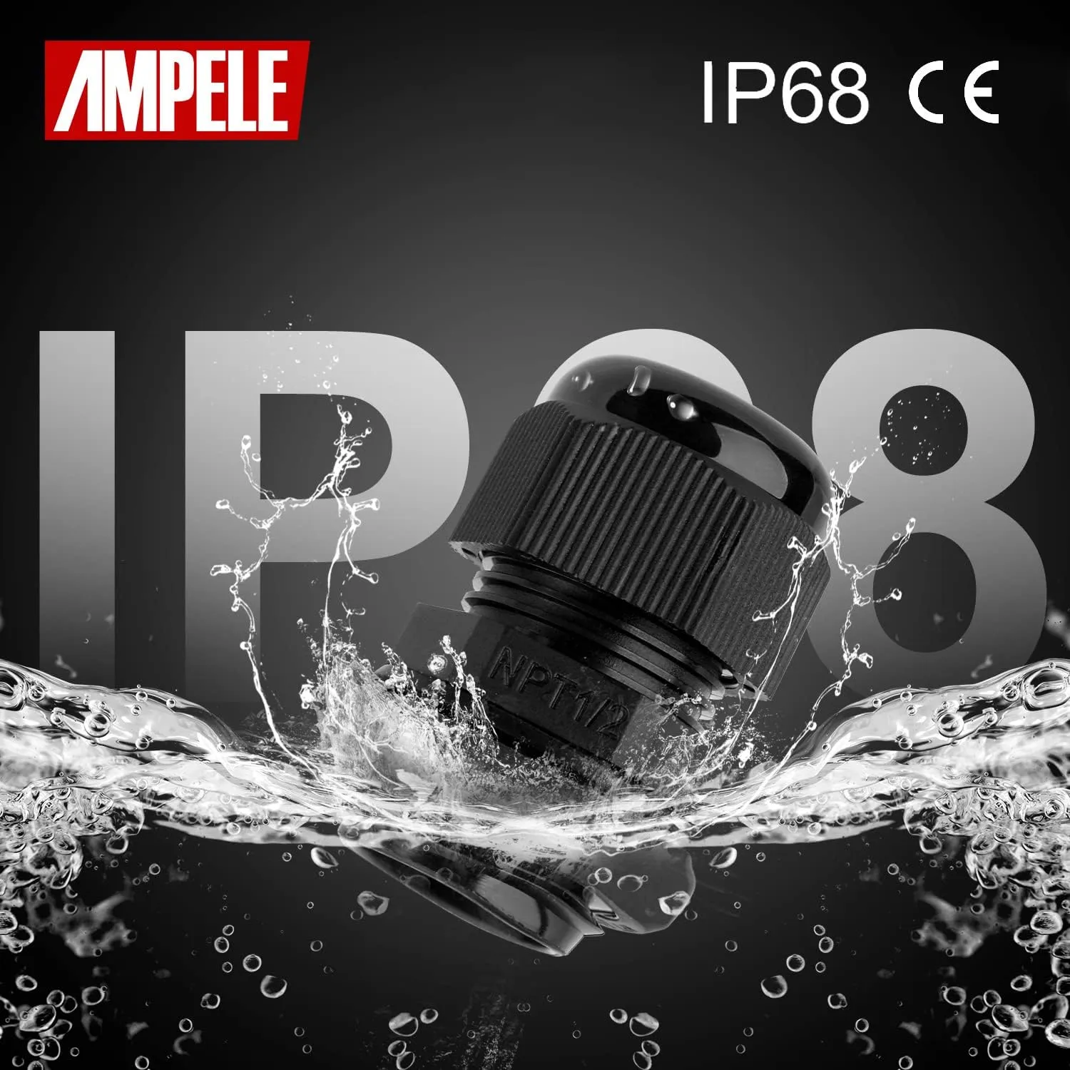 12 Pack 1'' NPT Cable Gland Waterproof Adjustable 18.5-25mm/0.73-0.98inch Nylon Cable Glands Joints with Gaskets (1", 12 Pack)