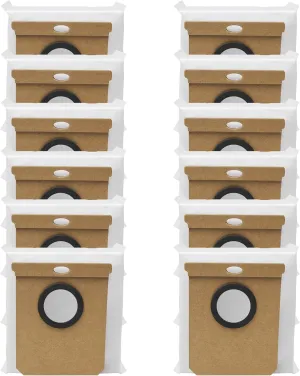 12 Pack Vacuum Bags Replacement for eufy L50 SES, L60 SES Self-Empty Station, Replacement Vacuum Bag for Conga Home 1000,8090 Ultra,9090AI, Haier H9 Plus Vacuum Cleaner