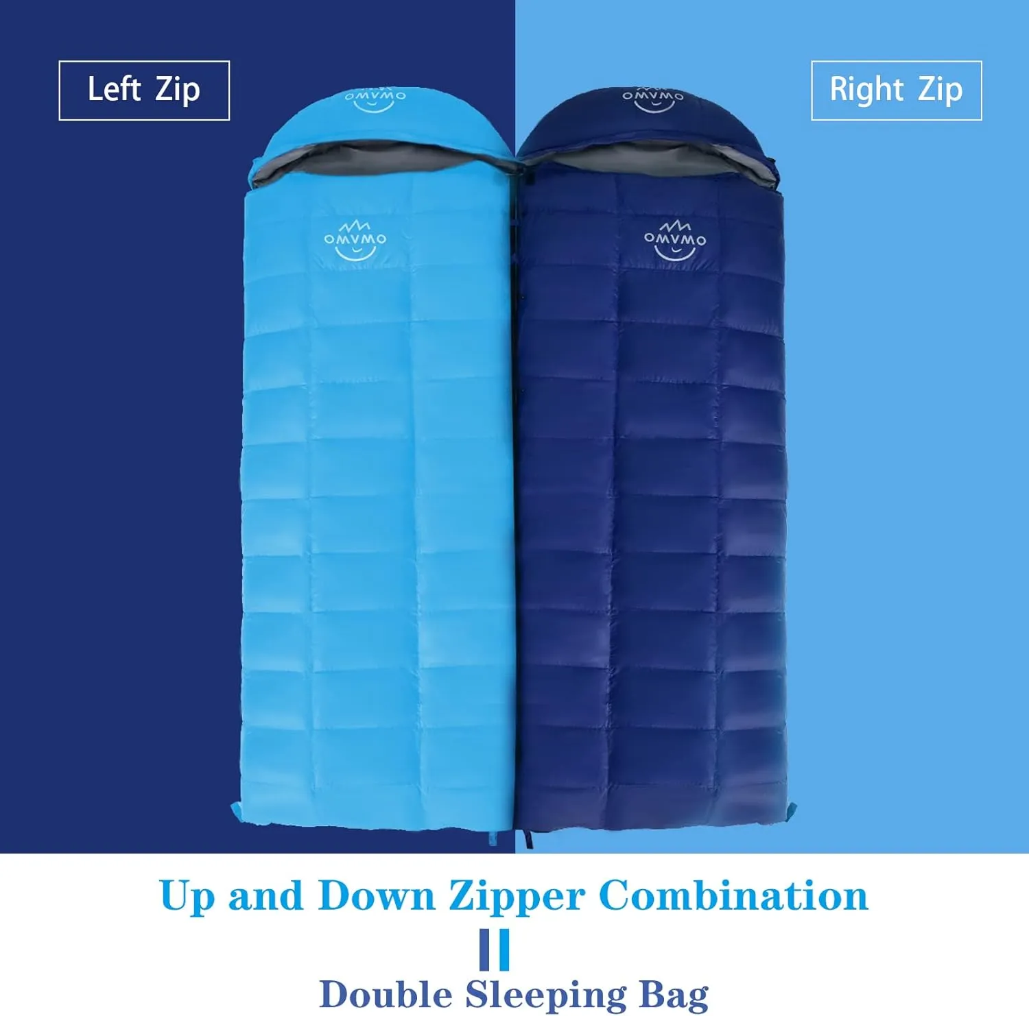 15°F 10°F Duck Down Sleeping Bag for Adults,650 Fill Power,Ultralight Wearable 4 Season Cold Weather Rectangle Sleeping Bag for Camping Hiking,Can be Used as a Down Blanket or Cloak