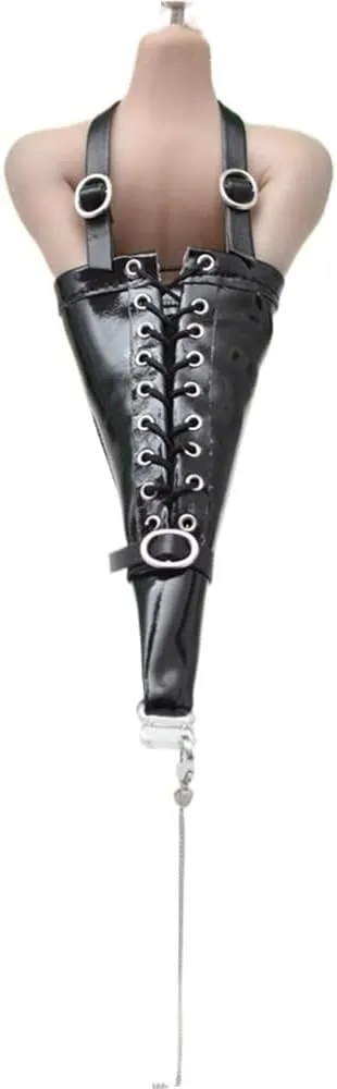 1/6 Scale Female Soldier Model Figure Doll Waist Belts Leather Body Chain Adjustable for 12 inch Action Figure Doll Body Accessories Doll(Black)