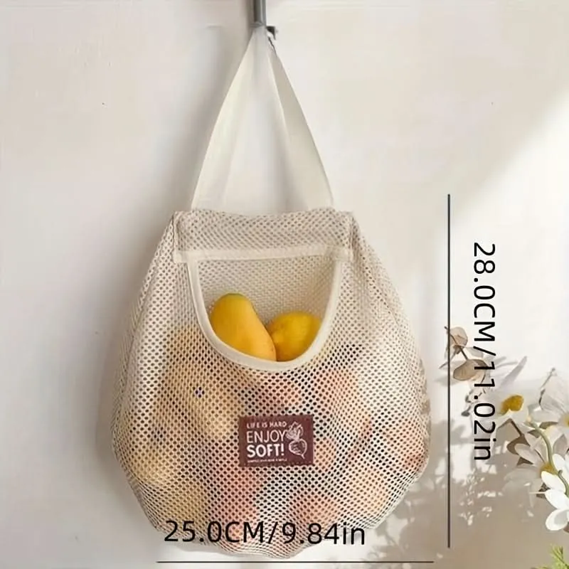 2-Pack Hanging Mesh Storage Bags – Wall-Mounted Fabric Organizer