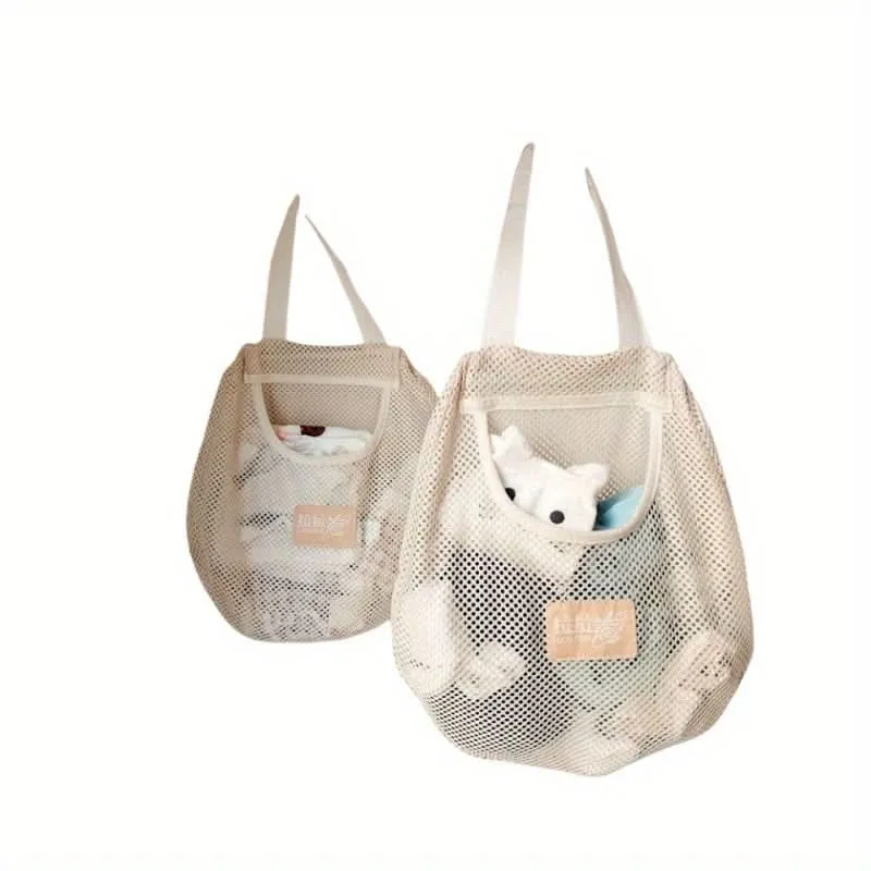 2-Pack Hanging Mesh Storage Bags – Wall-Mounted Fabric Organizer