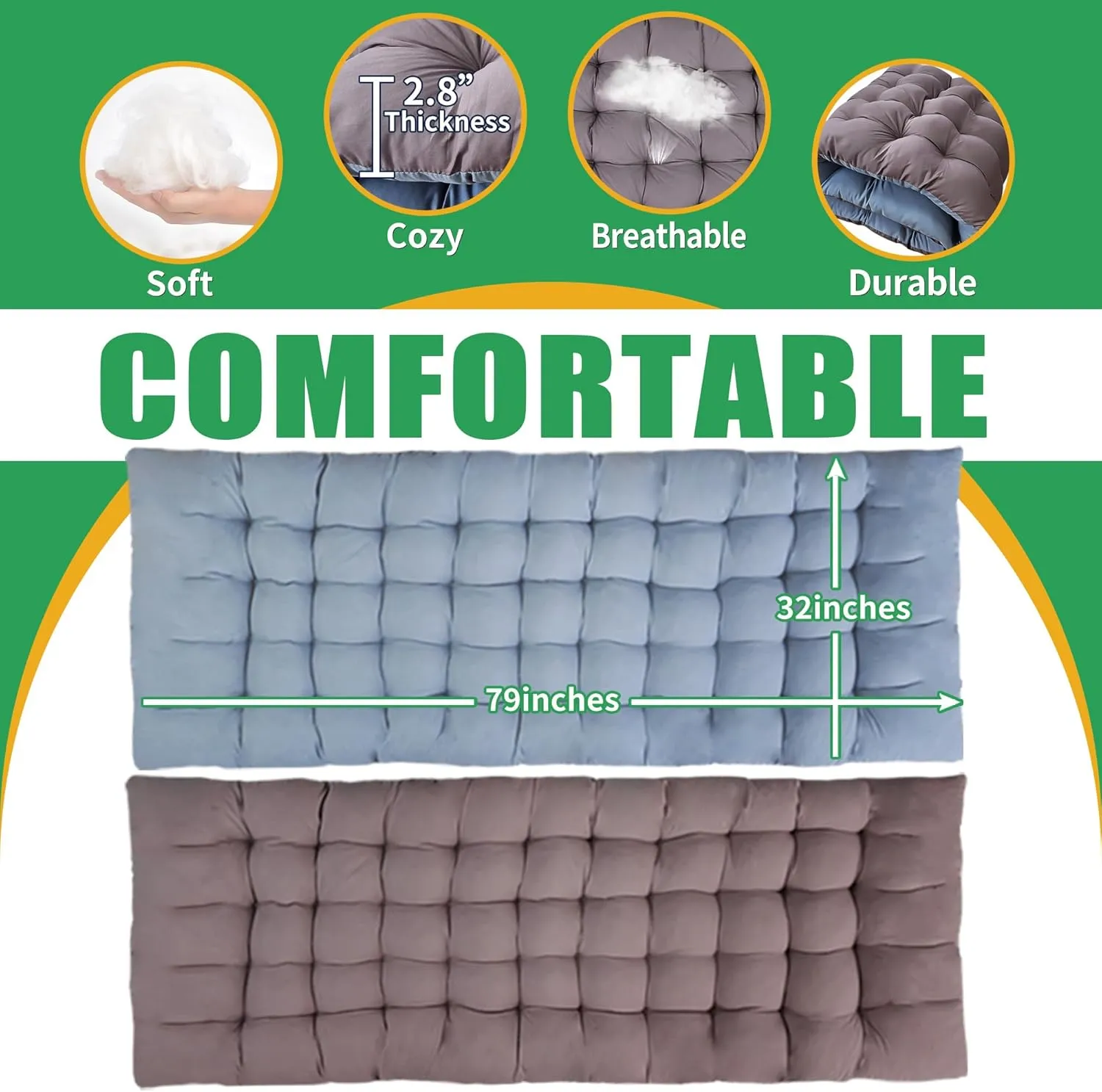 2 Pack XXL 32 Inches Camping Cot with Mattress Extra Large Width Oversize Folding Cot Heavy Duty Comfortable Cots for Sleeping Guest Bed with Carry Bag Easy to Set-up for Home Indoor Outdoor
