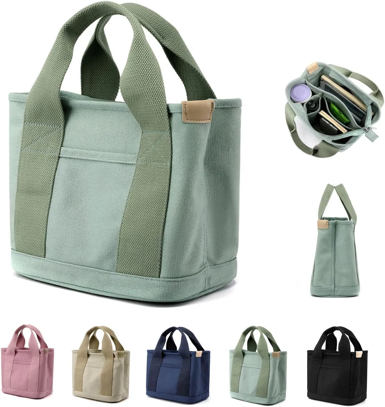 2023 New Women Large Capacity Multi-pocket Handbag, Multi-compartment Canvas Crossbody Shoulder Tote Bag For Travel Work.