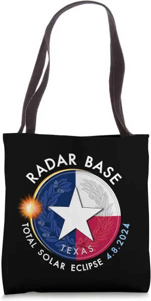 2024 Total Solar Eclipse Totality Radar Base Texas :: 28 : Tote Bag