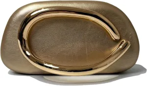 2025 Classic Vegan Leather Clutch Evening Purse Golden Color Handle Chain Party Banquet Round Mini Shoulder Handbag