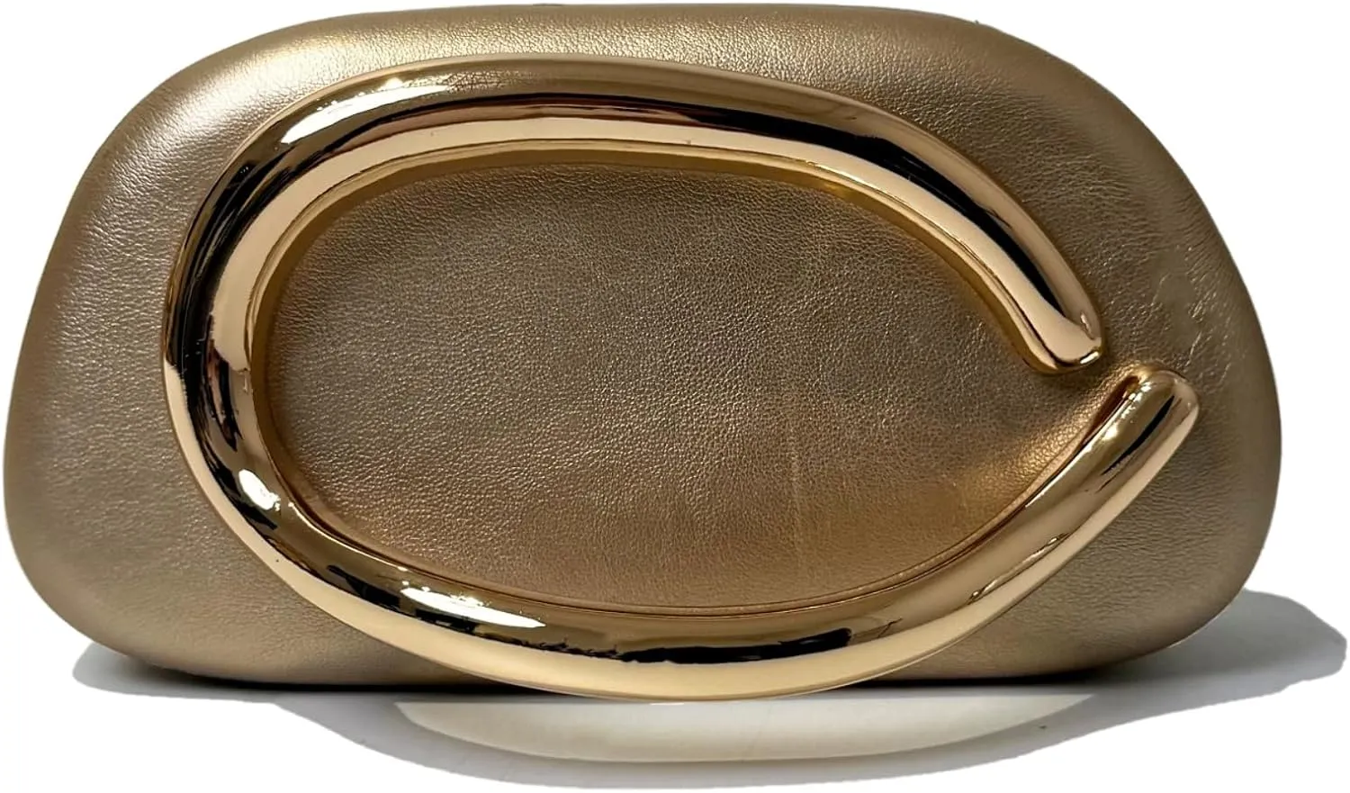 2025 Classic Vegan Leather Clutch Evening Purse Golden Color Handle Chain Party Banquet Round Mini Shoulder Handbag