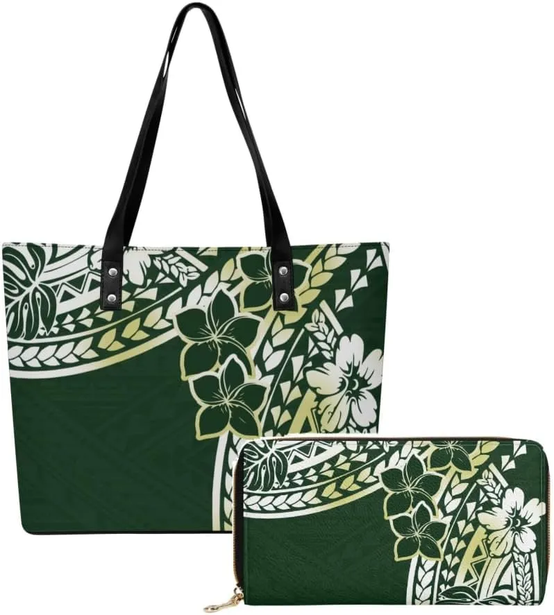 2025 New Polynesian Women'S Handbag And Purse Samoa Hawaii Fiji Islands Art Women'S Bag 2 Piece Set