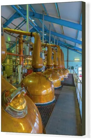 20x16 Canvas Print of Copper Pot Stills, Laphroaig Whisky Distillery, Islay (10709496)