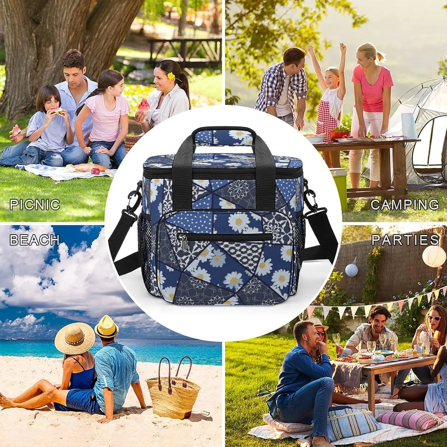 22.5L Waterproof Soft Cooler BagInsulated Lunch Box for Camping Fishing Beach Road Trips