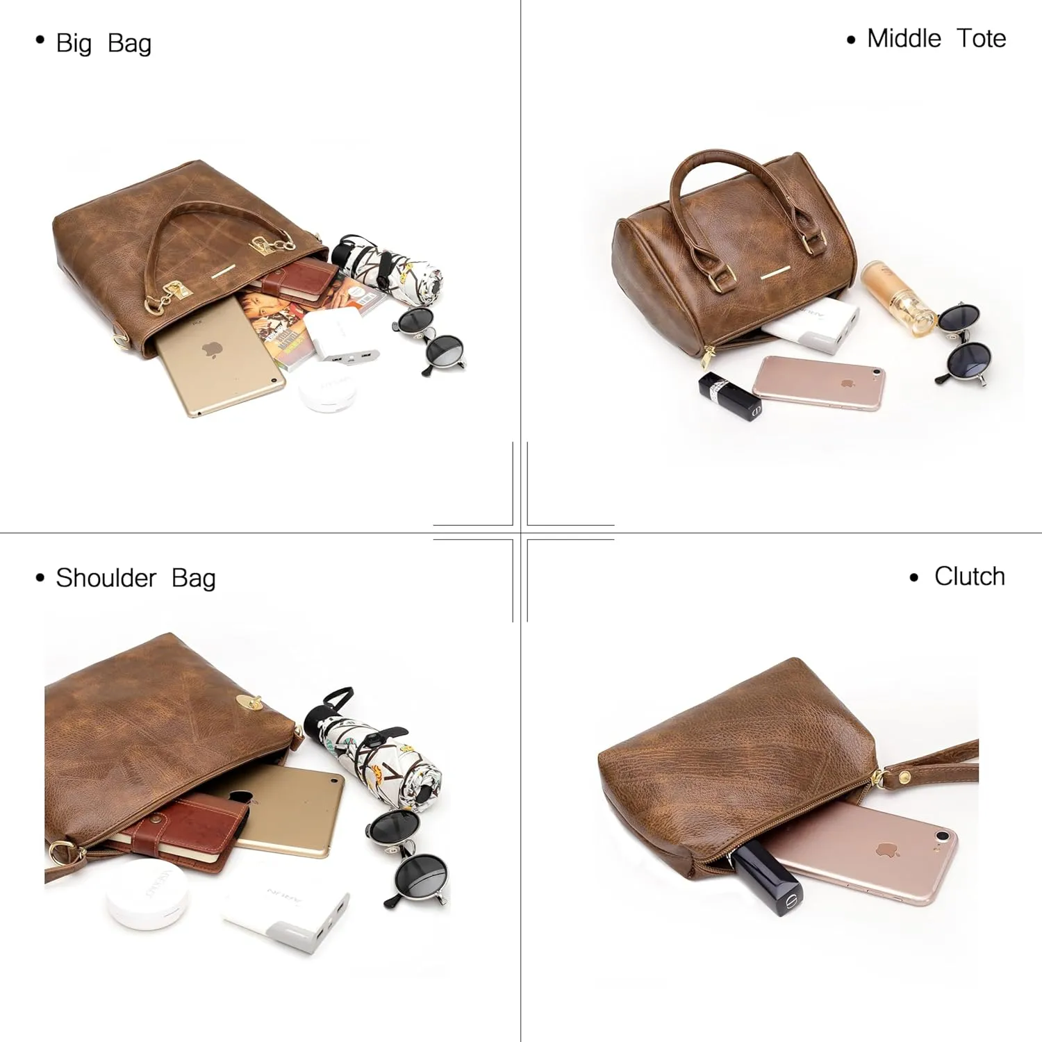 2E-youth Designer Purses and Handbags for Women Satchel Shoulder Bag Tote Top Handle Bag