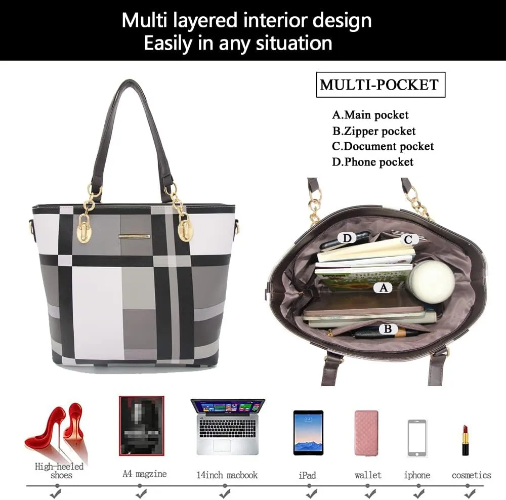 2E-youth Designer Purses and Handbags for Women Satchel Shoulder Bag Tote Top Handle Bag