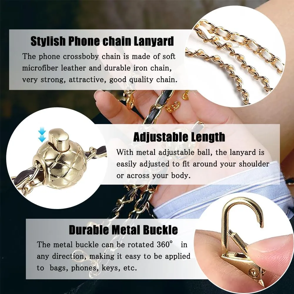 2Pcs Phone Crossbody Lanyard and Wrist Phone Strap,Adjustable Universal Phone Strap Cell Phone Lanyard Crossbody Strap Phone Chain with 2× Tether Tab for Most Phones Bag Purse