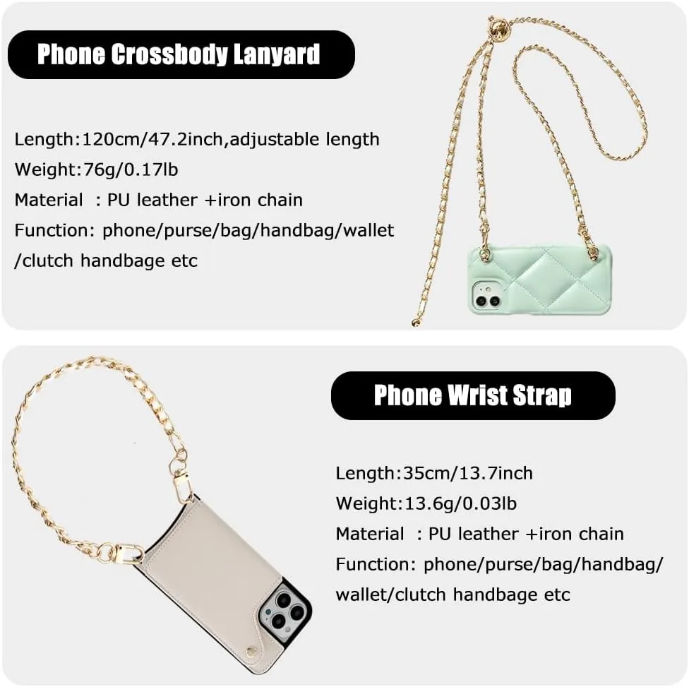 2Pcs Phone Crossbody Lanyard and Wrist Phone Strap,Adjustable Universal Phone Strap Cell Phone Lanyard Crossbody Strap Phone Chain with 2× Tether Tab for Most Phones Bag Purse