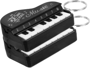 2Pcs Playable Mini Pocket Piano Keychain Cute Purse Charm Present for Music Lovers Stylish Instrument Key Chain Fun Decorative Accessory for Bags and