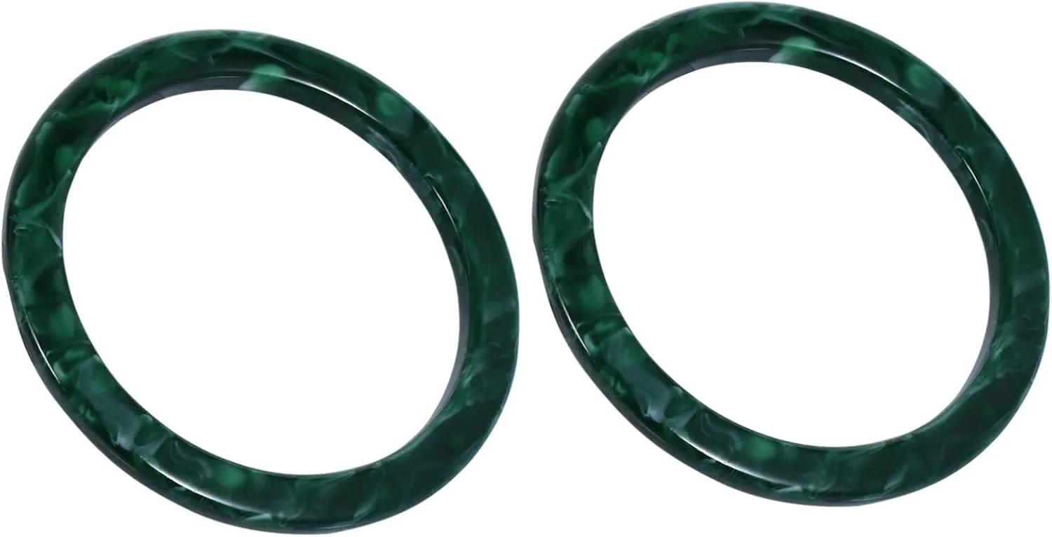 2pcs Solid Resin Handles for Bag Making DIY Bag Handle Accessories Contrast Bracelet Green