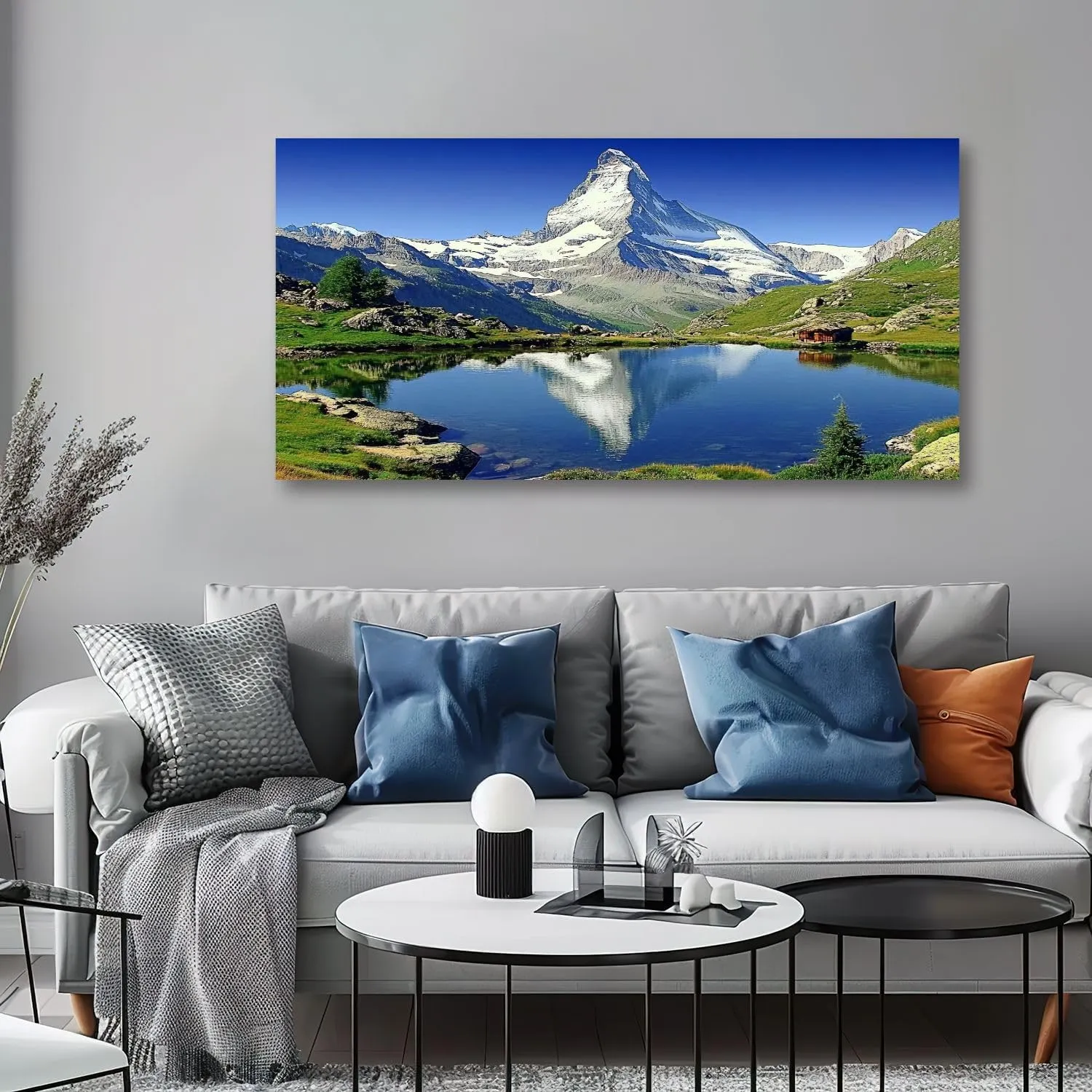 30"x 60" Large Wall Art Matterhorn Painting Picture Print on Canvas Wall Art for Living Room Bedroom Modern Home Wall Decor Framed Artwork