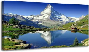 30"x 60" Large Wall Art Matterhorn Painting Picture Print on Canvas Wall Art for Living Room Bedroom Modern Home Wall Decor Framed Artwork