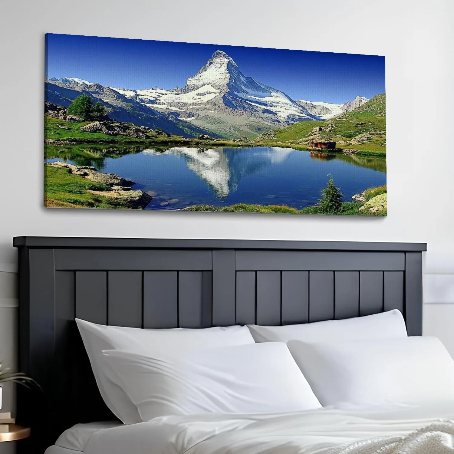 30"x 60" Large Wall Art Matterhorn Painting Picture Print on Canvas Wall Art for Living Room Bedroom Modern Home Wall Decor Framed Artwork