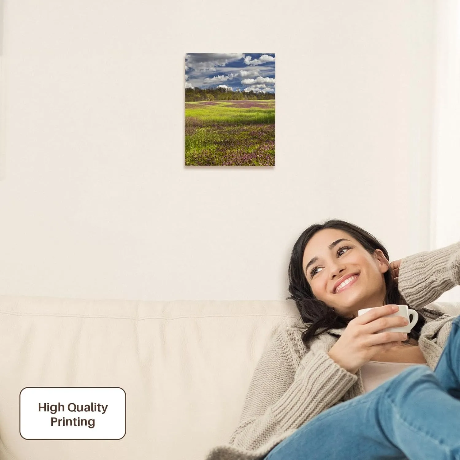 3dRose, Large field of Henbit flowers in full bloom, Kentucky - US18 AJE0483 - Adam Jones, Museum Grade Canvas Wrap 8x10
