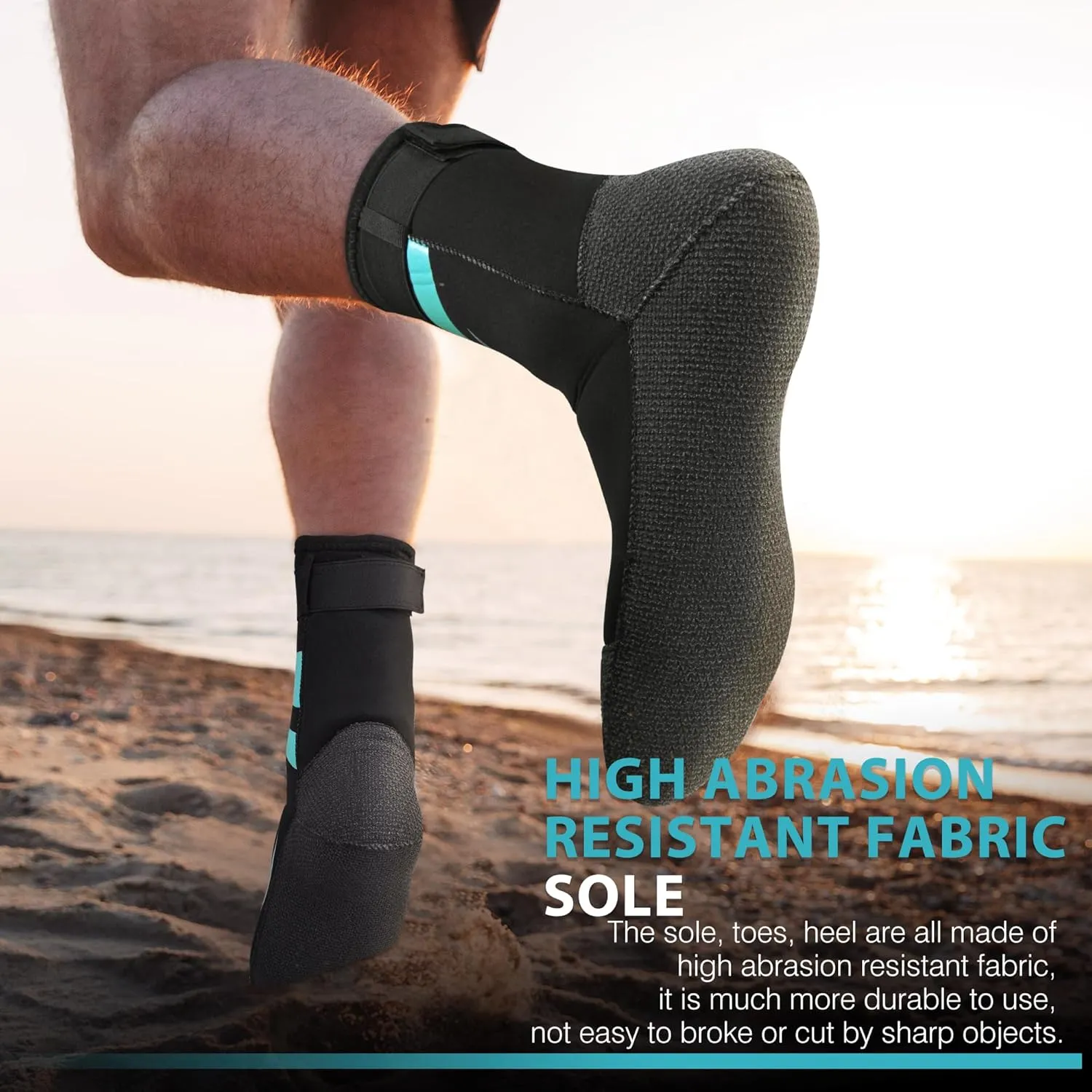 3mm Neoprene Water Socks, Sandproof Durable Beach Volleyball Socks for Men Women