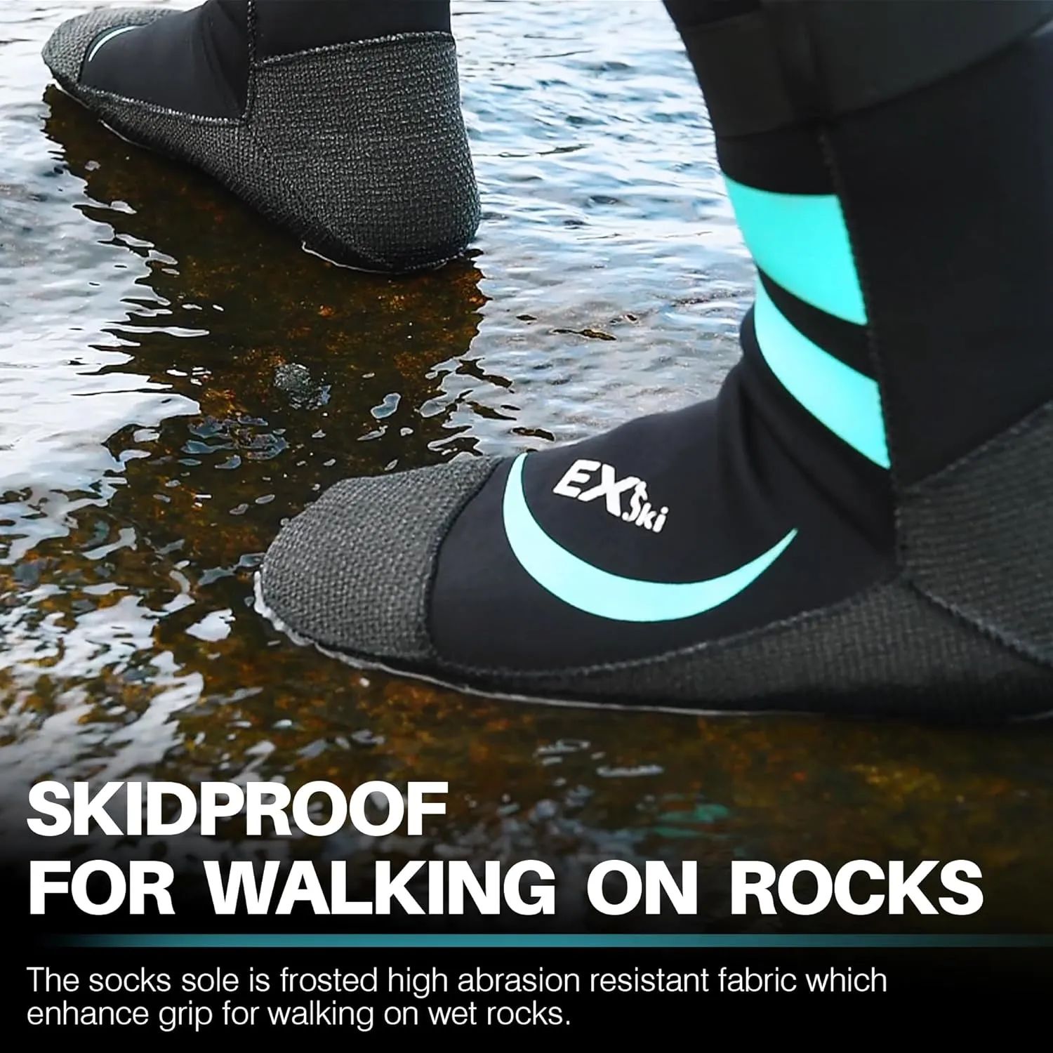 3mm Neoprene Water Socks, Sandproof Durable Beach Volleyball Socks for Men Women