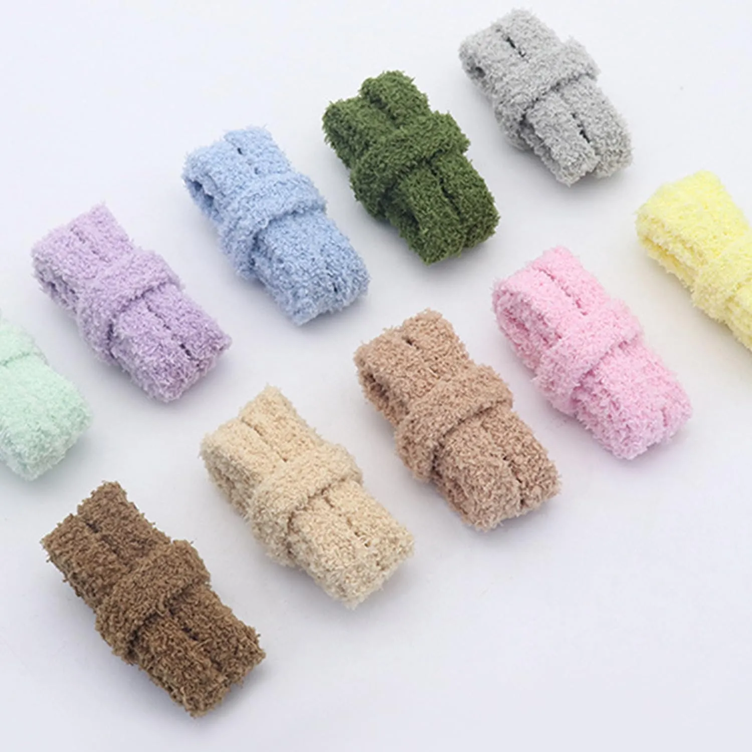 3pairs 1.5cm Wide Flat Plush Towel Shoelaces 10 Colors Delicate Suede Casual Sneaker Laces for Women Charm Shoes Laces