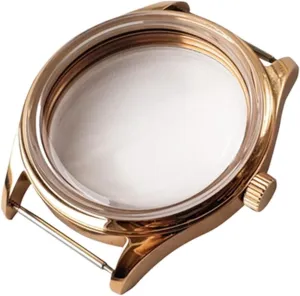42MM Stainless Steel Watch Case Compatible with ETA6497/ 6498 Anti-Scratch Protective Cover for ST3600 Series Movement Accessories Watch case(Rose Gold)