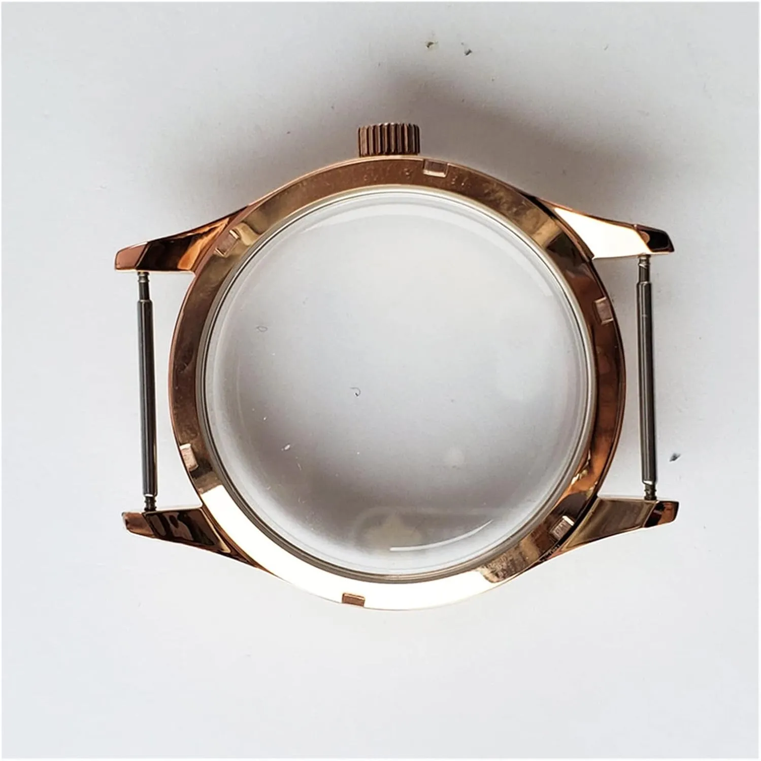 42MM Stainless Steel Watch Case Compatible with ETA6497/ 6498 Anti-Scratch Protective Cover for ST3600 Series Movement Accessories Watch case(Rose Gold)