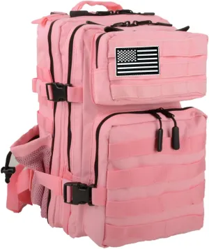 45L Military Tactical Backpack Water-Resistant Army Bag Rucksack MOLLE System - Hydration Compatible Bug Out Bag for Hiking,Gym,Assault Pack,Survival Gear (19.7x11.8)(Lake blue)(Pink)