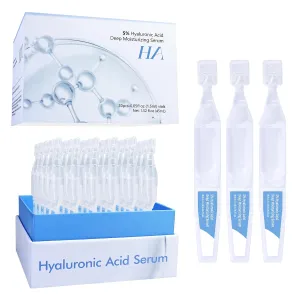 5% Hyaluronic Acid Serum Ultra Moisturizing & Elastic Skin - Wake Nature Perfection Hyaluronic Acid - Anti-Aging Serum for Face Single-Use Vials Skincare - Repair Sensitive Skin (1.5 ml)*30