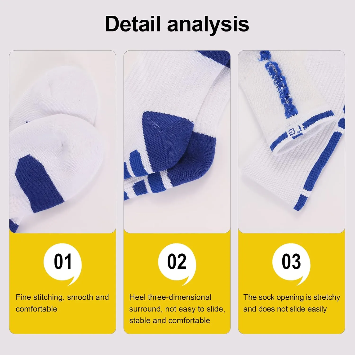 5 Pairs Elite Basketball Socks Cushioned Athletic Crew Socks for Men Youth Adult Soccer Outdoor Football Running