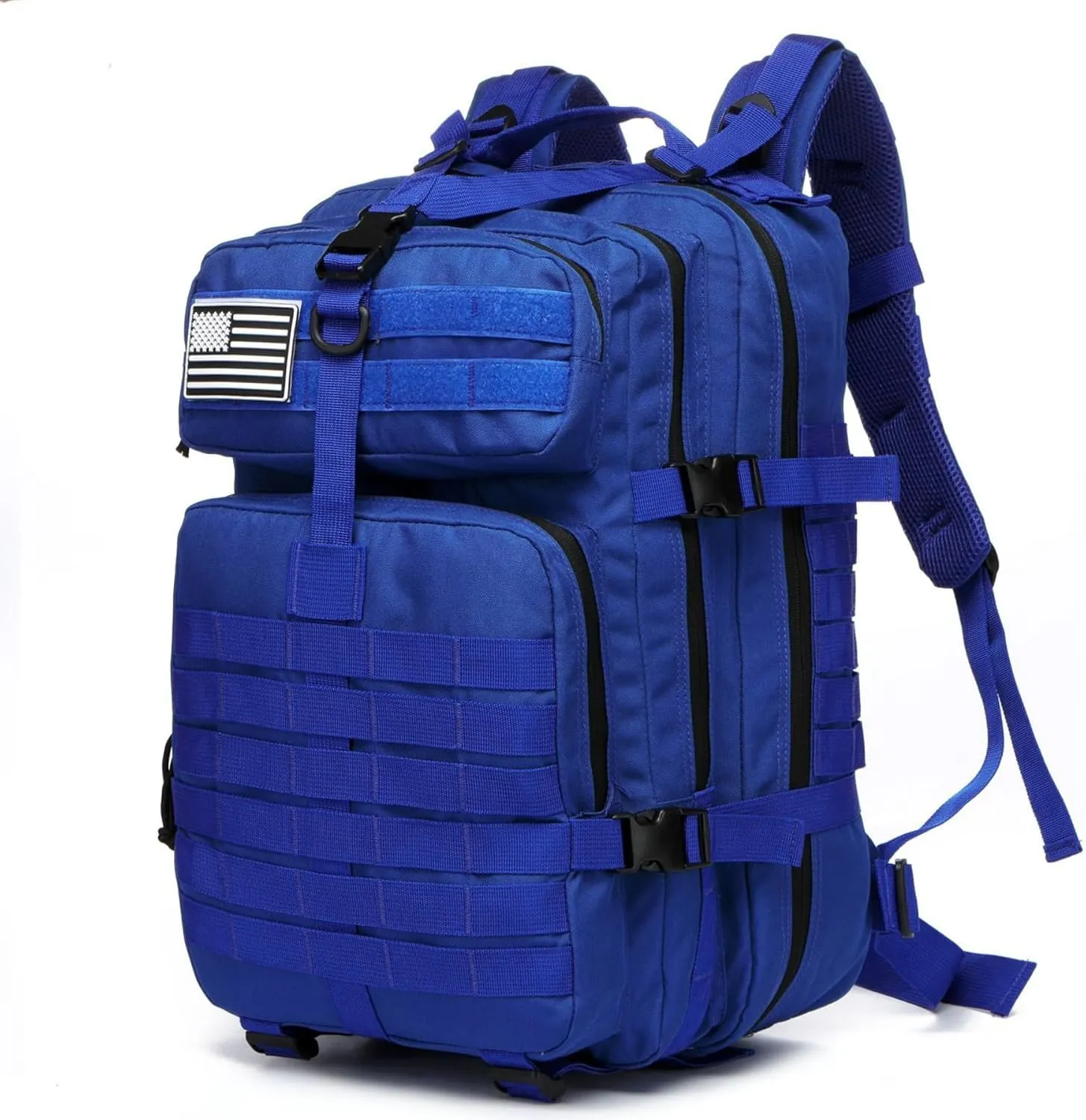 50L Sturdy Nylon Waterproof Fishing Hunting Backpack Outdoor Military Rucksacks Tactical Sports Camping Hiking (Blue)