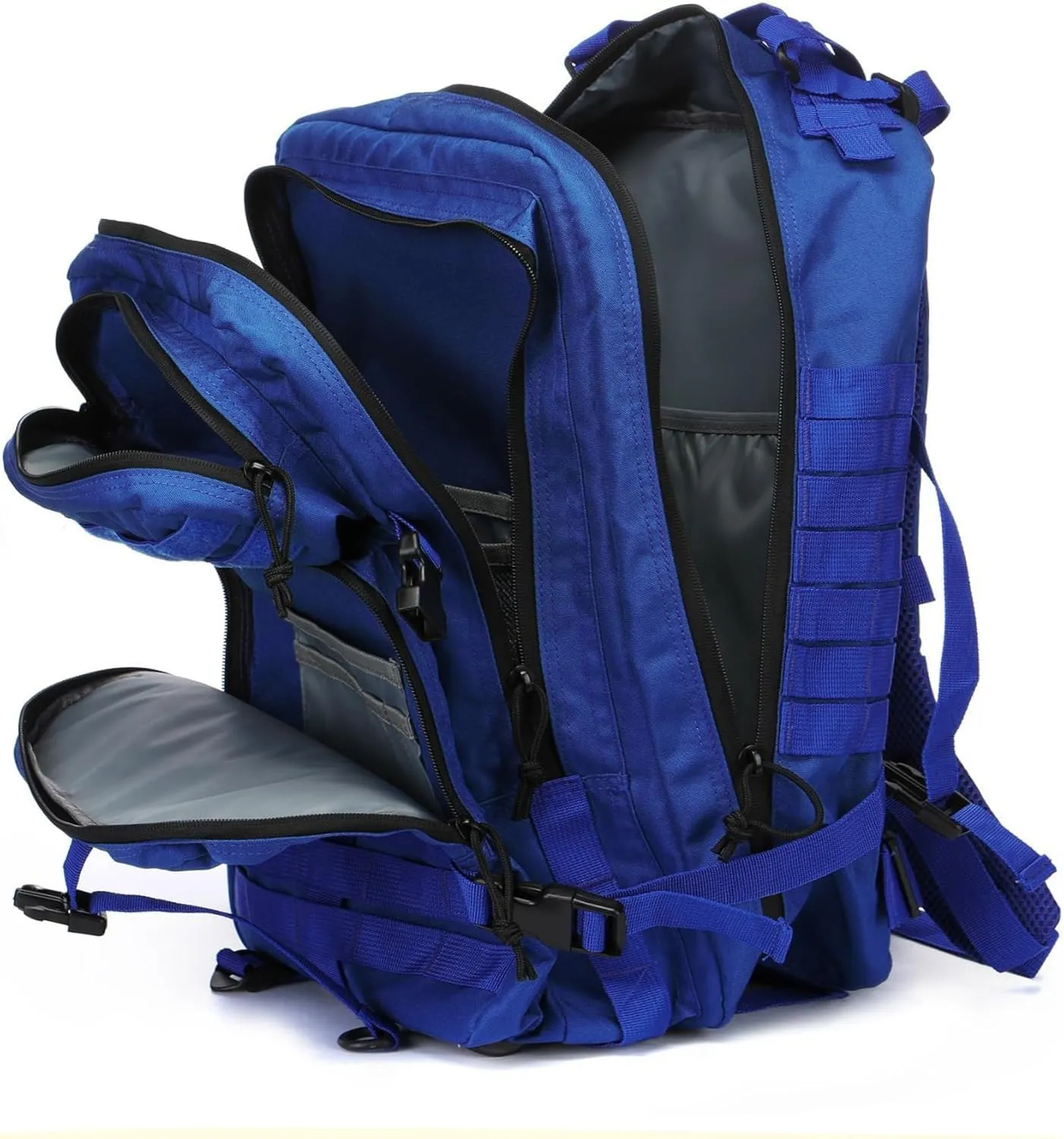 50L Sturdy Nylon Waterproof Fishing Hunting Backpack Outdoor Military Rucksacks Tactical Sports Camping Hiking (Blue)