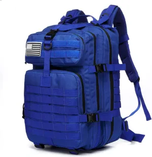 50L Sturdy Nylon Waterproof Fishing Hunting Backpack Outdoor Military Rucksacks Tactical Sports Camping Hiking (Blue)