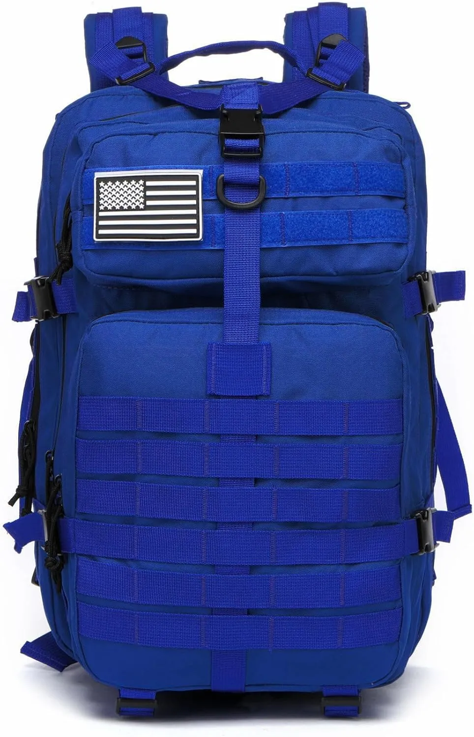 50L Sturdy Nylon Waterproof Fishing Hunting Backpack Outdoor Military Rucksacks Tactical Sports Camping Hiking (Blue)