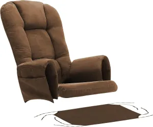 5PCS Suede Glider Rocker Replacement Cushions with Ottoman Cover Thicken Soft Rocking Chair Cushion Set for Indoor Nursery Glider Rocking Chair, Brown
