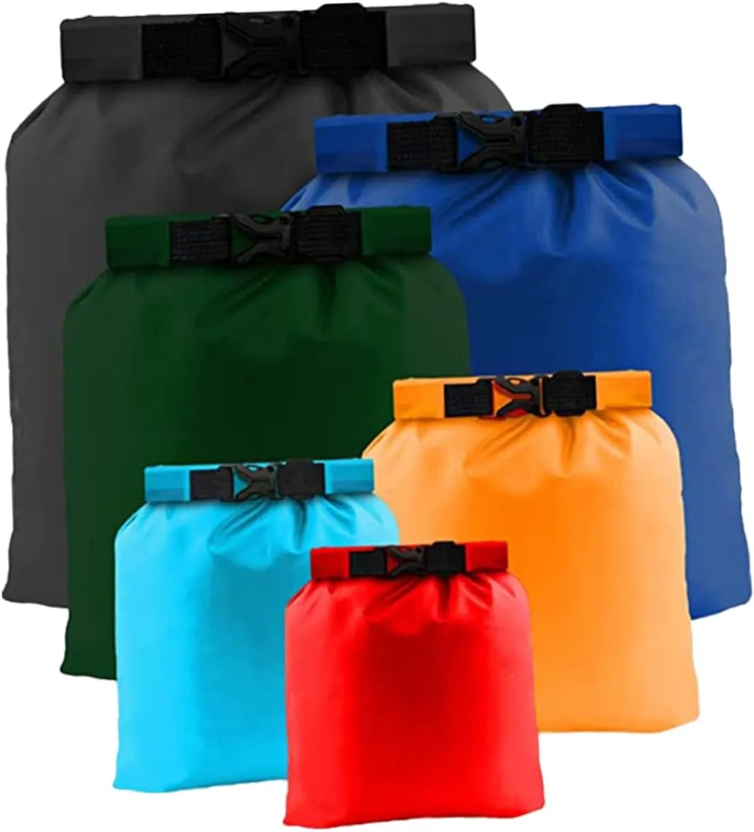 6-in-1 Waterproof Dry Bags for Backpacking Hiking Gear Outdoor Equipment Resistant