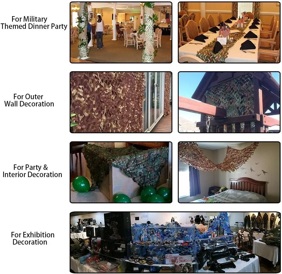6.5ft x 10ft Camo Netting 2Mx3M Camouflage Net Camping Military Camp Waterproof Shooting Sunscreen Nets Hide Party Decoration Blinds Sun Shelter Tent Shade (Customize)