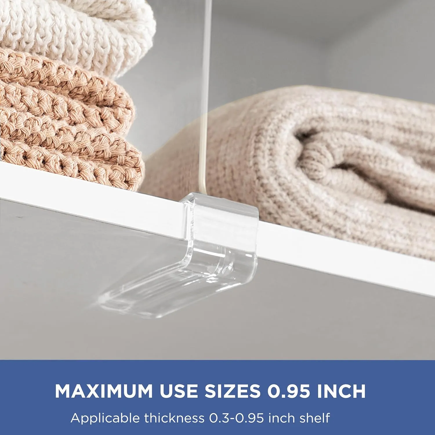 8 Pack 12 Inches [Extra Tall Version] Clear Shelf Dividers for Organization, Acrylic Closet Shelf Vertical Shelves Organizer for Bedroom, Kitchen and Office