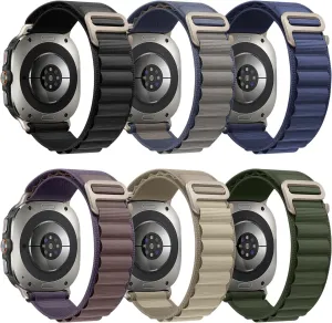 8 Pack Trail Nylon Band Compatible for Samsung Galaxy Watch Ultra 47mm(2024), Rugged Alpine Loop Breathable Sport Adjustable Strap for Samsung Galaxy Watch Ultra Men