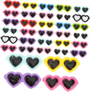 80pcs Resin Mini Sunglass Beads Charms Tiny Buttons Decor Accessories Rhinestones Beads Bulk Hotfix Beads for Jewelry Making Mini Craft Beads for Pen Making Charm Beads Decorations