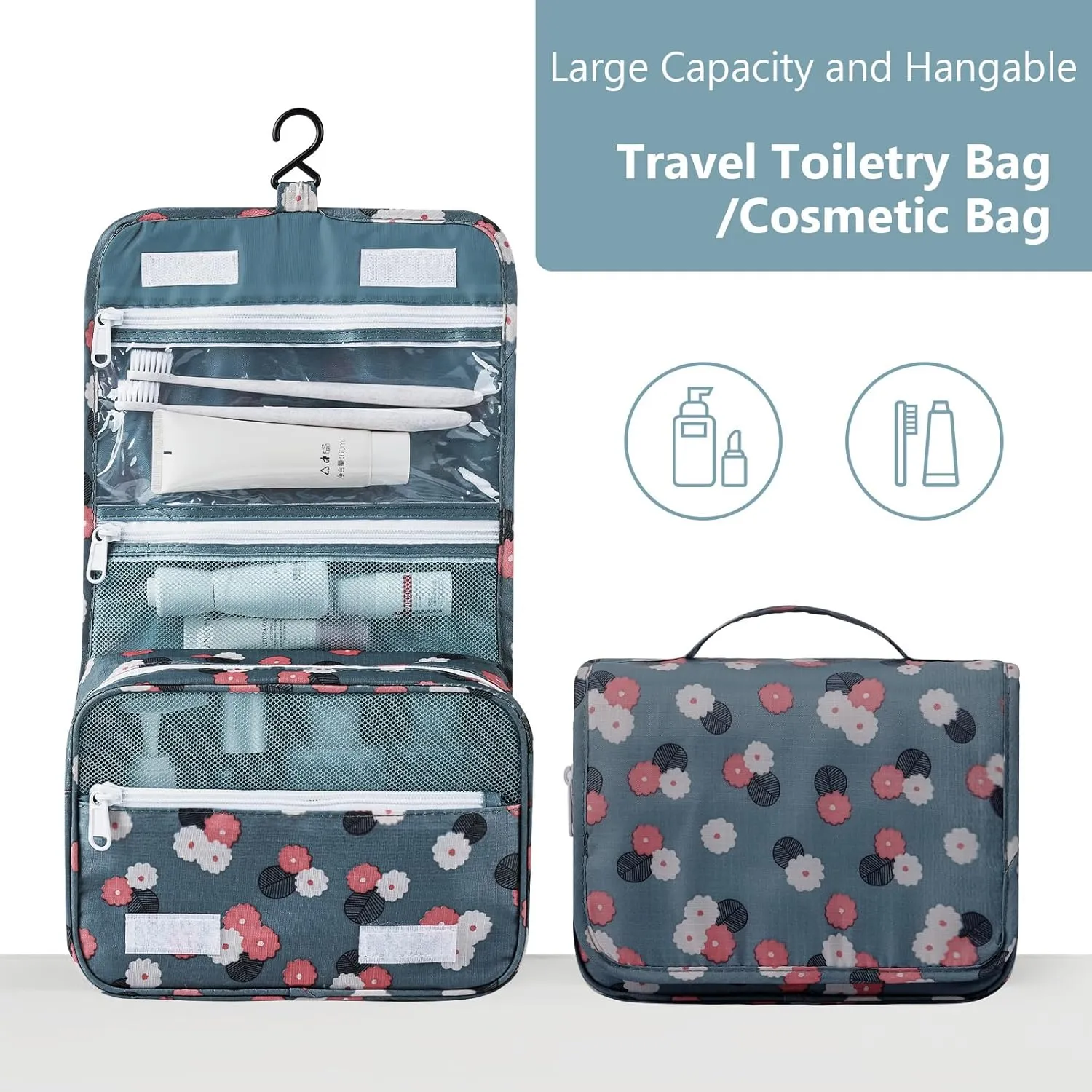 9 Set Packing Cubes for Carry on Suitcase, Luggage Bags for Travel Packing Organizers Lightweight Travel Cubes, Luggage Organizer for Travel Accessories.(Blue Flower)