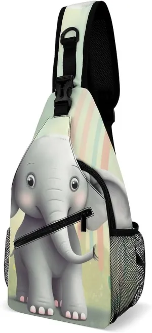 A Gym Artifact, The Canvas Lovely Elephant Printed Yoga Storage Bag Is Durable, Wear-resistant And Does Not Strangle Shoulders. It Is Suitable for Both Men And Women