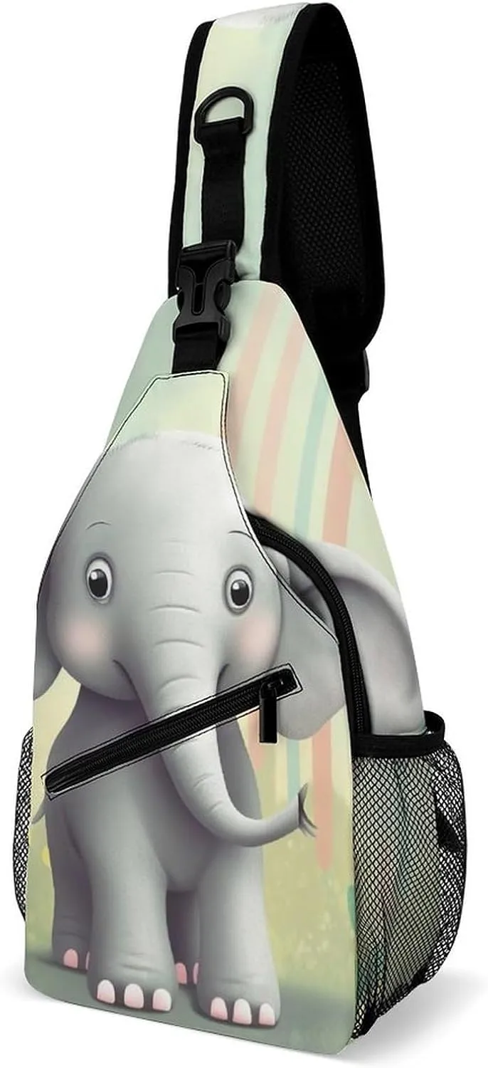 A Gym Artifact, The Canvas Lovely Elephant Printed Yoga Storage Bag Is Durable, Wear-resistant And Does Not Strangle Shoulders. It Is Suitable for Both Men And Women