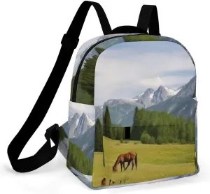A Gym Artifact, The Canvas Mountain Pasture Grazing Horses Printed Yoga Storage Bag Is Durable, Wear-resistant And Does Not Strangle Shoulders. It Is Suitable for Both Men And Women