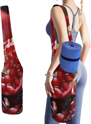 A Gym Artifact, The Canvas Pomegranate Fruit Printed Yoga Storage Bag Is Durable, Wear-resistant And Does Not Strangle Shoulders. It Is Suitable for Both Men And Women