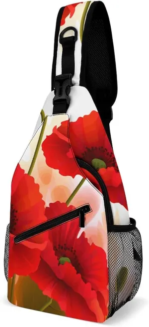 A Gym Artifact, The Canvas Poppy Flowers Vivid Petals Printed Yoga Storage Bag Is Durable, Wear-resistant And Does Not Strangle Shoulders. It Is Suitable for Both Men And Women