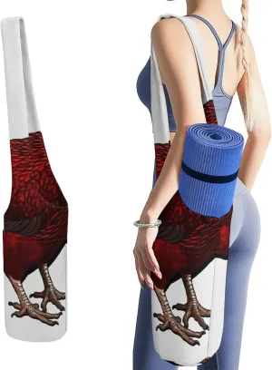 A Gym Artifact, The Canvas Red Chicken Printed Yoga Storage Bag Is Durable, Wear-resistant And Does Not Strangle Shoulders. It Is Suitable for Both Men And Women